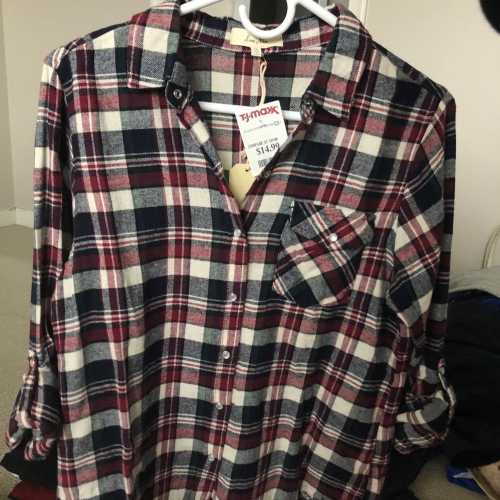 Burgundy, white, hunter green, and navy Flannel